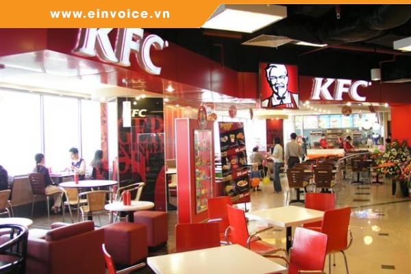 Phần mềm hóa đơn điện tử EINVOICE được sử dụng trên toàn hệ thống KFC Việt Nam