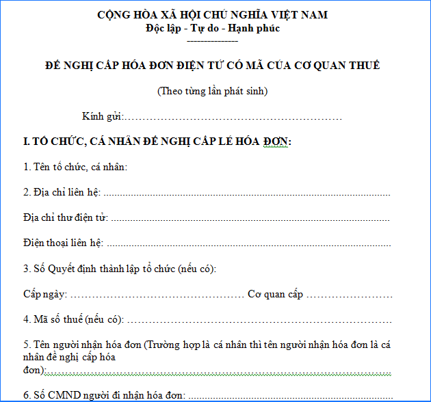 Người bán xin cơ quan Thuế cấp mã mới thay thế cho hóa đơn điện tử đã lập bị sai