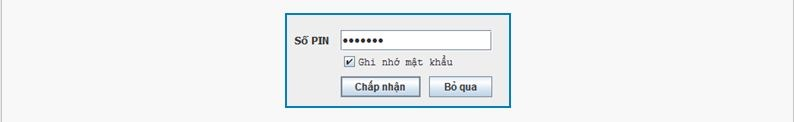 NNT tiến hành nhập số PIN 