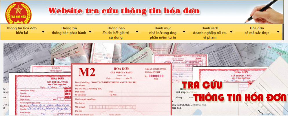 Truy cập website tra cứu thông tin hóa đơn của Tổng cục thuế.