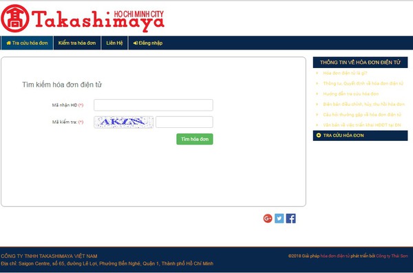 Công ty TNHH Takashimaya Việt Nam triển khai sử dụng thành công giải pháp hóa đơn điện tử E-Invoice